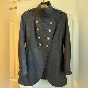 Forever 21 Charcoal Double-Breasted General’s Pea Coat